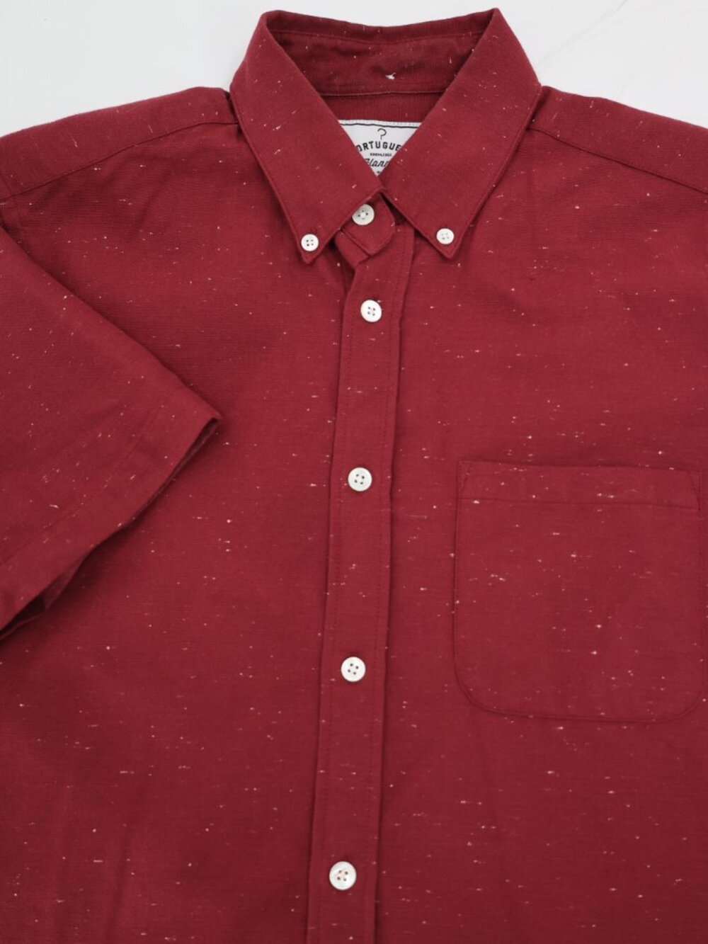 Portuguese Flannel Blur Fleck Shirt Men's small Made in Portugal Bordeaux camp